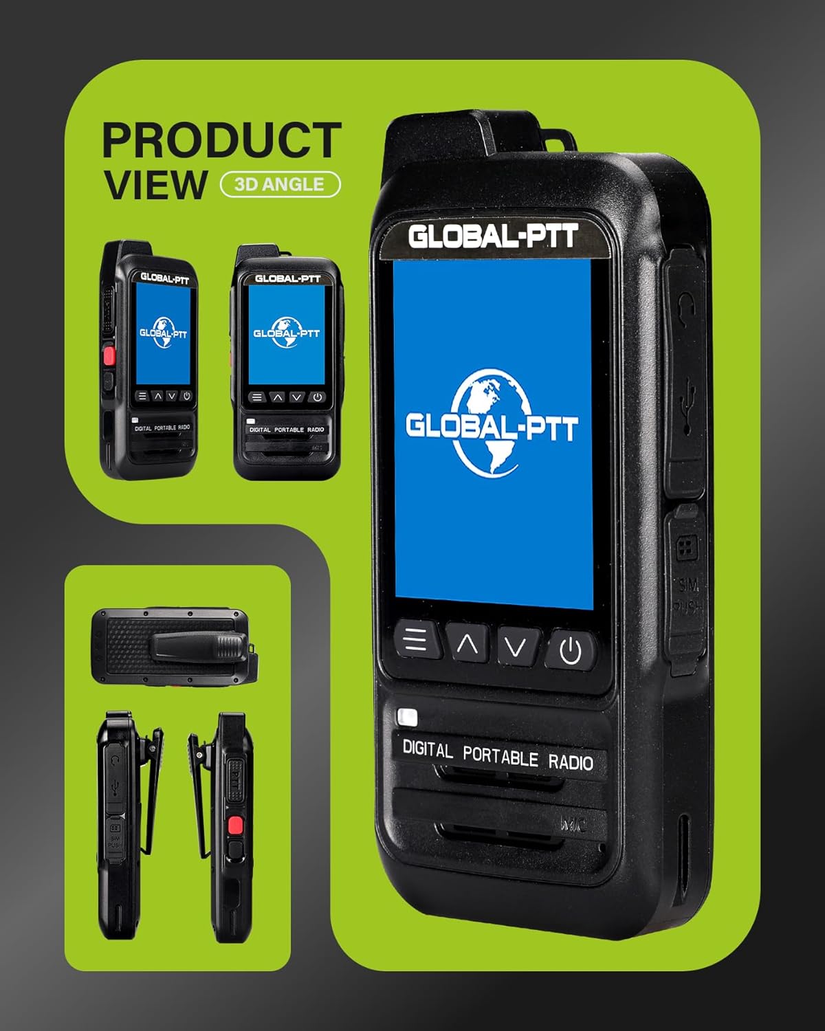 2-Pack Fast Radios Unlimited Range – Global PTT 4G Walkie Talkies with SIM Cards – Nationwide Coverage Communication Long Range PoC Two-Way Radios IP67 Waterproof Design (P0)