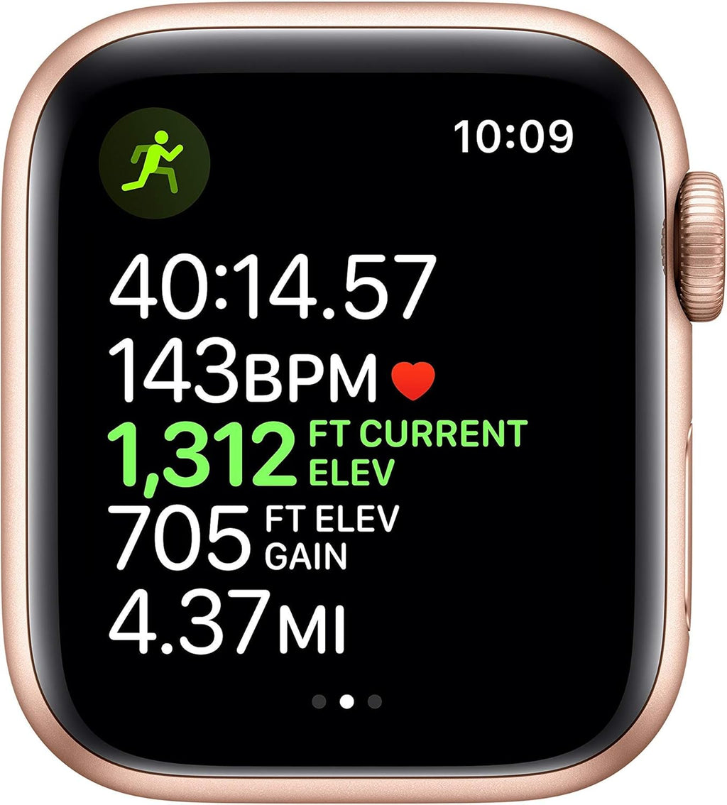 Apple Watch Series 5 (GPS, 40MM) - Gold Aluminum Case with Pink Sand Sport Band (Renewed)