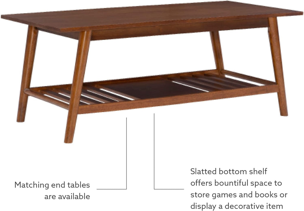Linon Mid Century Walnut Melissa Coffee Table
