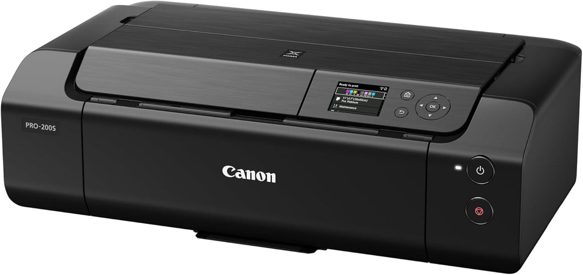 Canon PIXMA PRO-200S Professional 13" Wireless Inkjet Photo Printer with 3.0" Color LCD Monitor, 8-Color Dye-Based Ink, Black