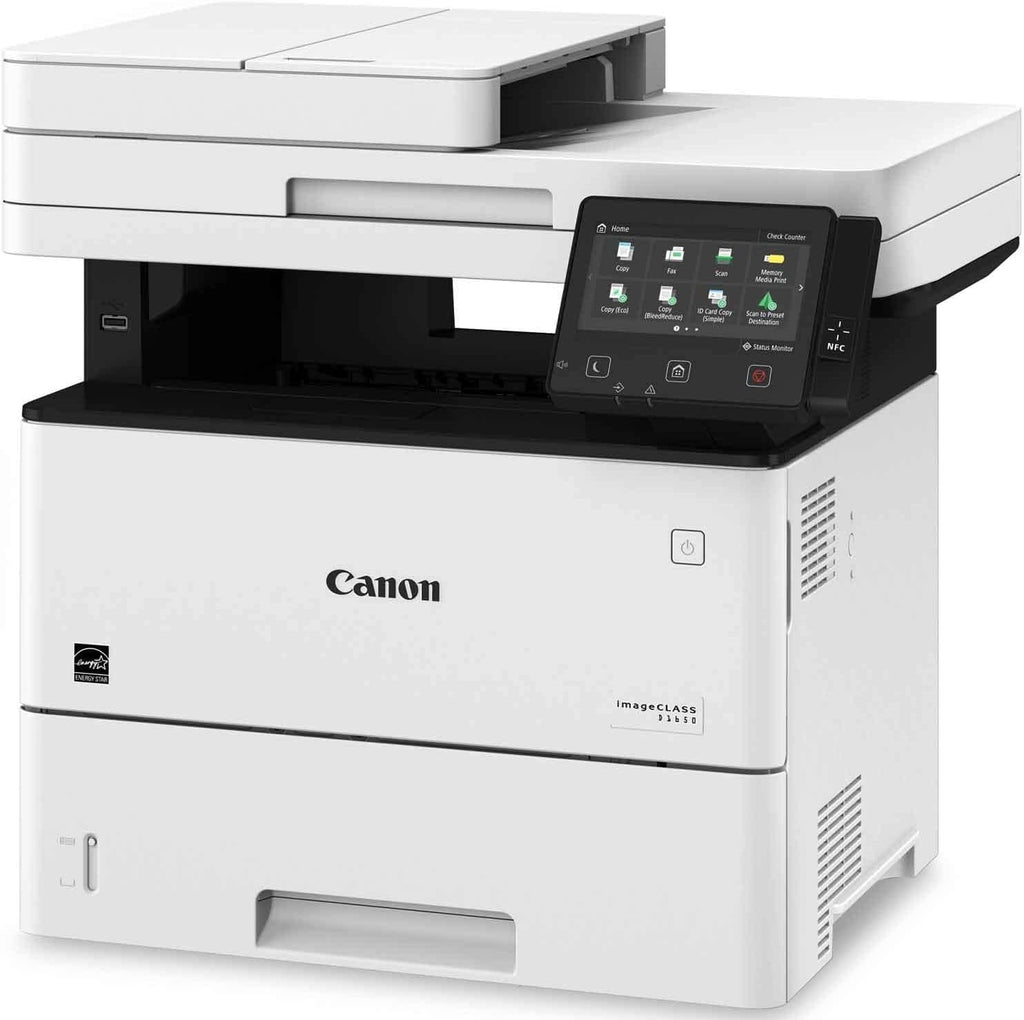 Canon imageCLASS D1620 - Monochrome Duplex Wireless Laser Printer, Multifunction With Scanner, Copier, Automatic Document Feeder, 3 Year Limited Warranty, 45 PPM, White