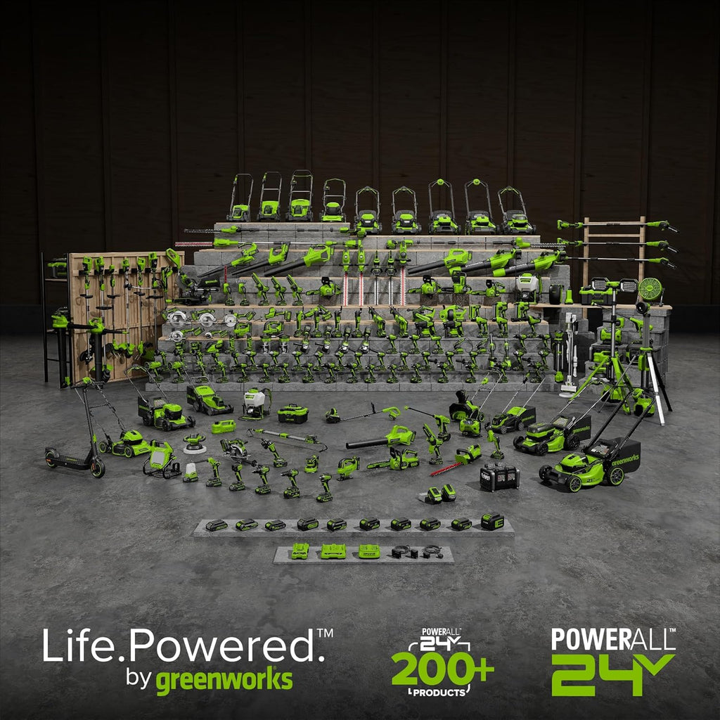 Greenworks 24V Cordless Multi-Tool, Oscillating Tool for Cutting/Nailing/Scraping/Sanding with 6 Variable Speed Control, 2.0Ah Battery, 2A Charger and 13 Accessories Included