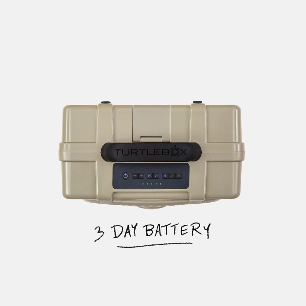 Turtlebox Original Gen 3: Portable Outdoor Bluetooth Speaker – Ultra-Loud (120dB), Waterproof (IP67), Rugged, Impact-Resistant, 3-Day Battery | Party Mode: Unlimited Pairing for Stereo Sound, Tan