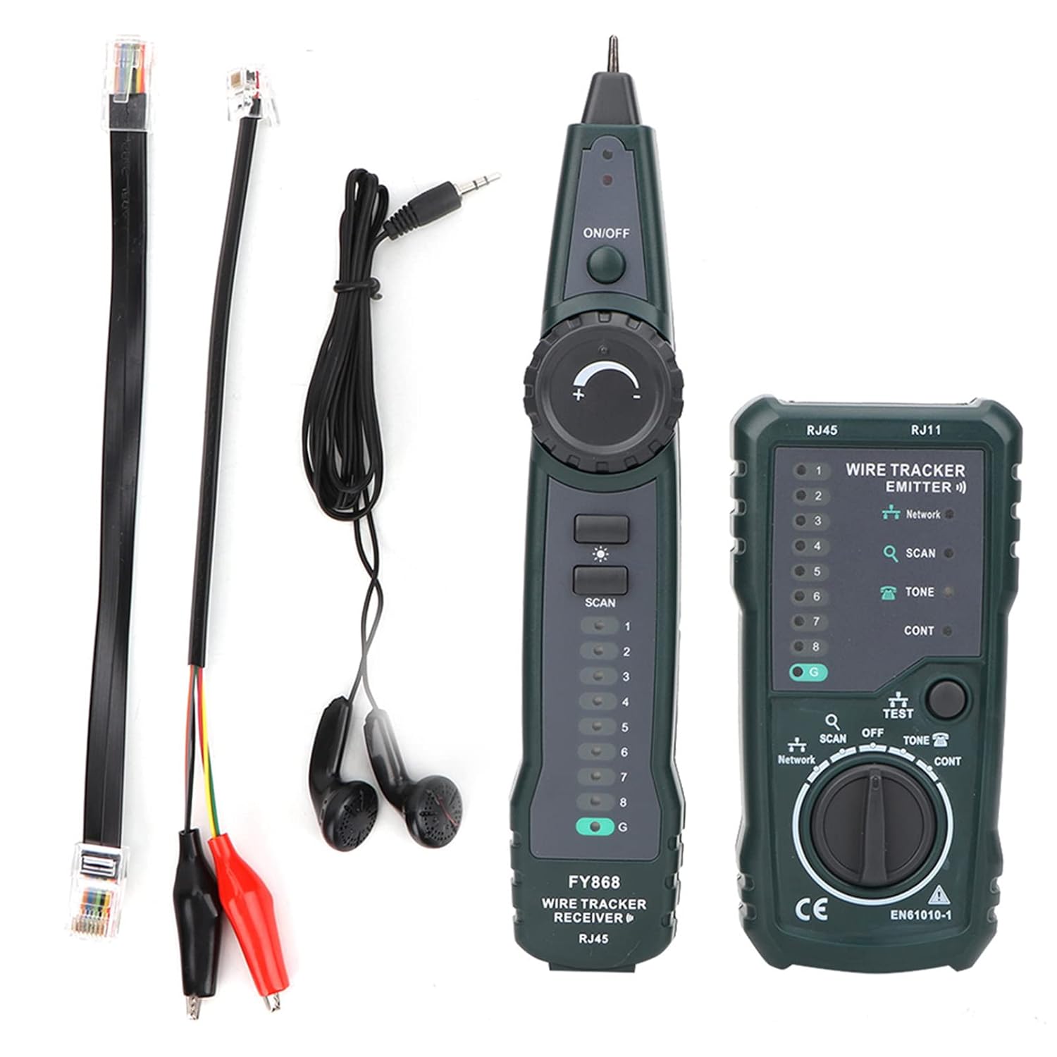 FY868 Cable Tester, Telephone Network Wire Tracker Kit, FY868 Cable Tracker, Suitable for RJ45 RJ11 Cables
