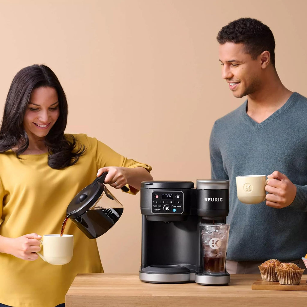 Keurig KD5600 K-Duo Hot & Iced Single Serve & Carafe Coffee Maker, 72oz Reservoir, MultiStream Technology (Gen 2), Black (Renewed)