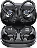 Wireless Earbuds, Bluetooth 5.4 Headphones Sport, Over Ear Buds With ENC Noise Cancelling Mic, 48H, Wireless Earphone With Earhooks, Stereo Deep Bass, IP7 Waterproof ear bud for Workout Running, Black