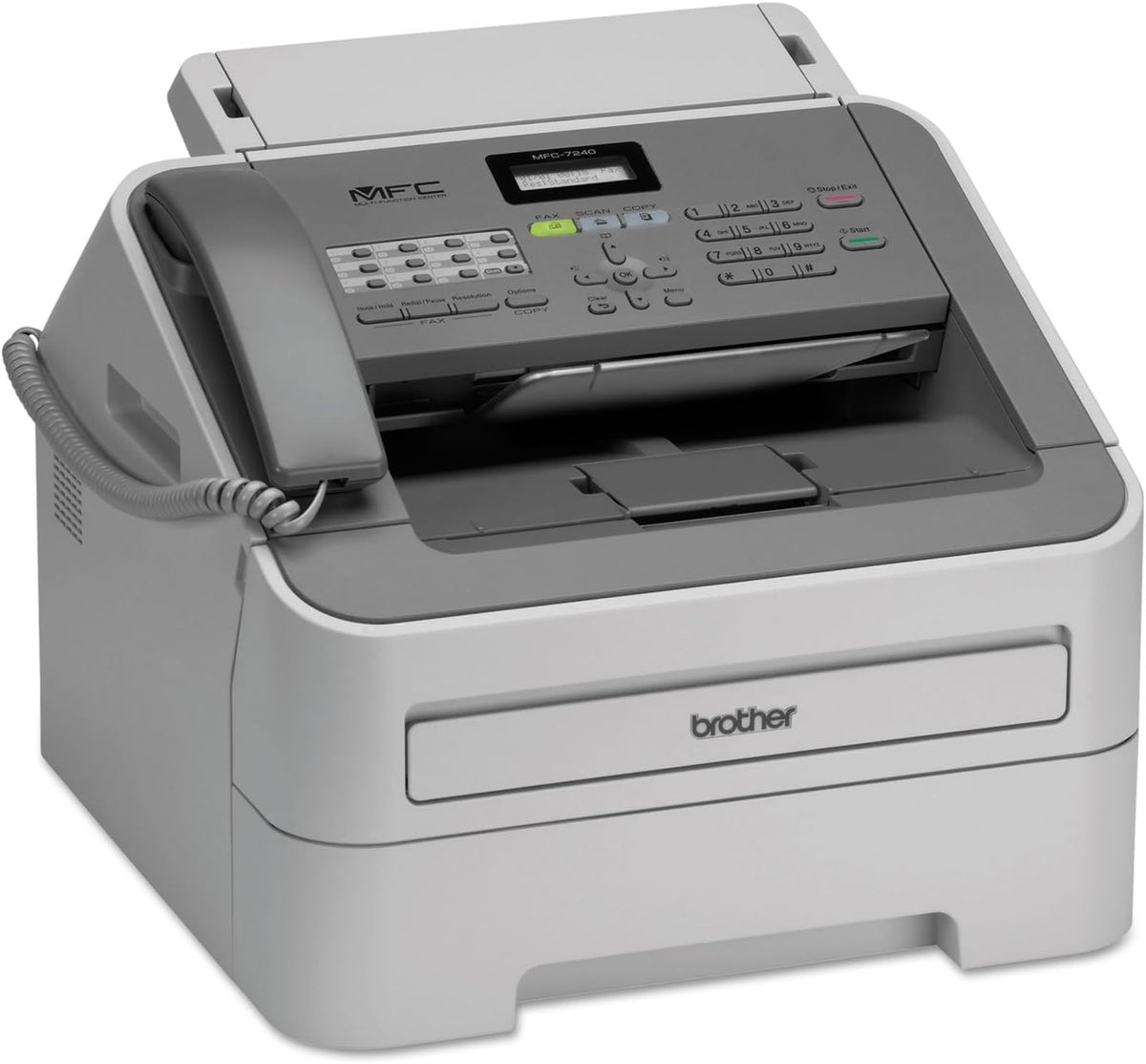 Brother Printer MFC7240 Monochrome Printer with Scanner, Copier and Fax,Grey, 12.2" x 14.7" x 14.6"