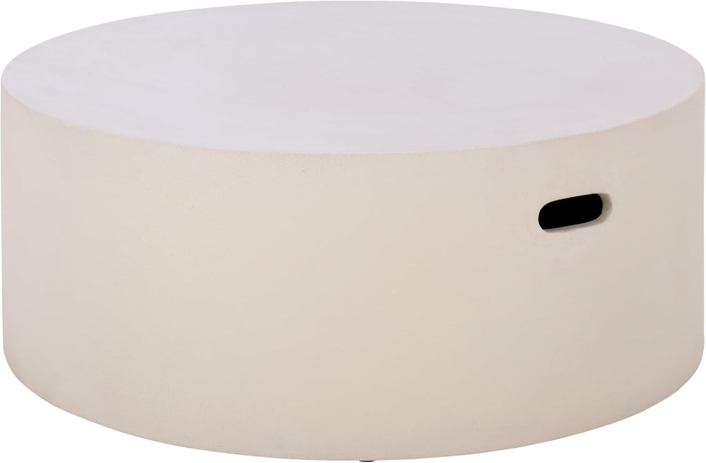 SAFAVIEH Outdoor - Georgia Round Coffee Table - White - Fully Assembled - Weather Resistant - Ideal for Deck, Patio, Backyard, 31.5" W x 31.5" D x 12.4" H (PAT1303C)