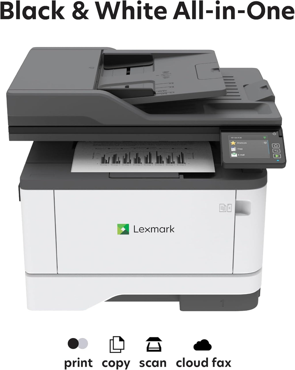 Lexmark MX431adw Laser Monochrome MFP Printer with Touchscreen, Copier Scanner Printer, Automatic Two-Sided Scanning, Wireless, Analog fax (29S0500)