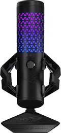 ASUS ROG Carnyx RGB Condenser Gaming Microphone Black (Gaming, Streaming and Podcast, 25 mm Capacitor Capsule, 192 kHz / 24 Bit Sampling Rate, High Pass Filter, Pop Filter, Metal Holder, Aura Sync)