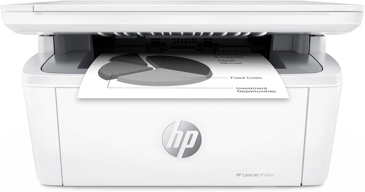 HP Laserjet MFP M140w Wireless Monochrome All-in-One Printer, Copier, Scanner, Phone, Tablet, for Home, Office Use, Easy Setup, Auto-On/Off Technology Compact White 7MD72F (Renewed)