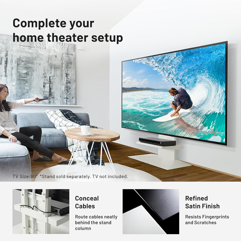 WALL Entertainment Shelf for TV Stand Model V4 - Perfect for DVD/Blu-ray Player, Video Game Console, Digital Video Recorder DVR, Cable Box - Satin Black