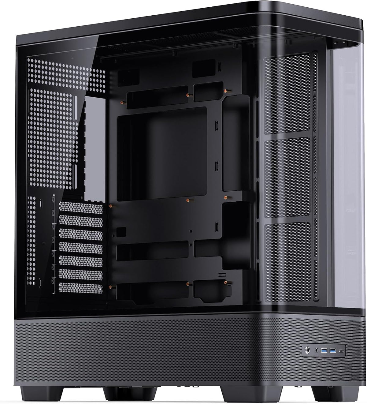 JONSBO TK-5 Black ATX PC Case, Hyperbolic Ultra Wide Scene Back-Connect Desktop Case,10 Fan Positions,High Compatibility,Supports BTF MB,460mm GPU/360AIO/180mm Air Cooler,ATX PSU,Mid Tower Case Black