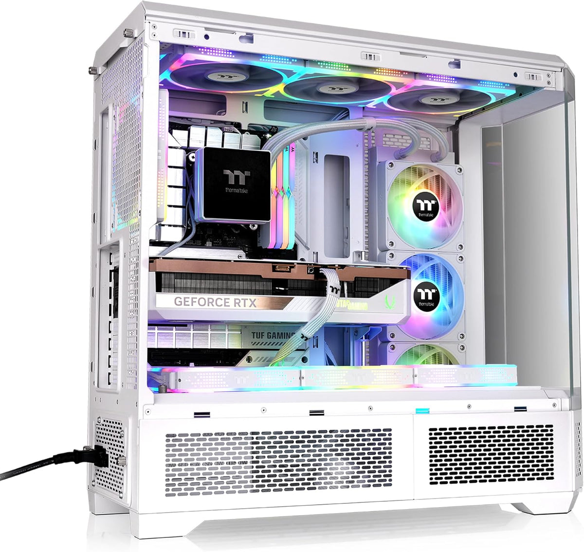 Thermaltake View 600 TG; Full Tower; 420mm Radiator Support; 480mm GPU Clearance; Hidden Connector Support; Rotatable PCIe Slots; 220mm PSU Clearance; Snow; CA-11H-00F6WN-00