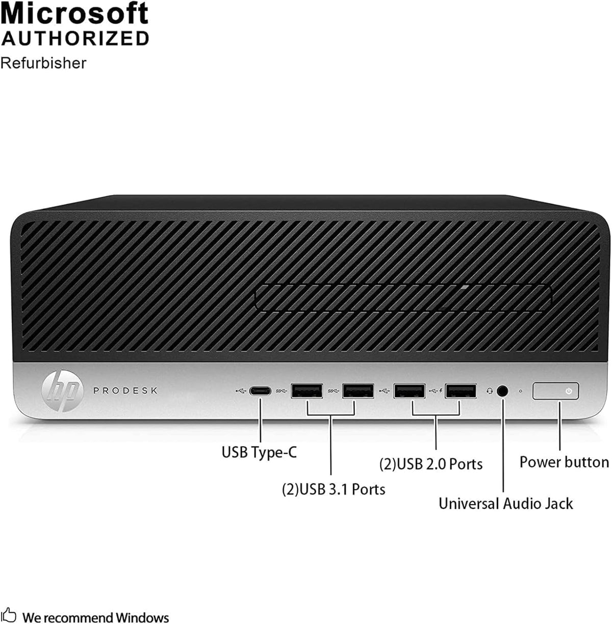 HP EliteDesk 800 G4 SFF Desktop, Windows 11 Pro Computer PC, Intel Core i5-8500, 8GB DDR4 RAM, 256GB SSD, DisplayPort, RJ-45, WiFi, Bluetooth (Renewed) Core i5 PC