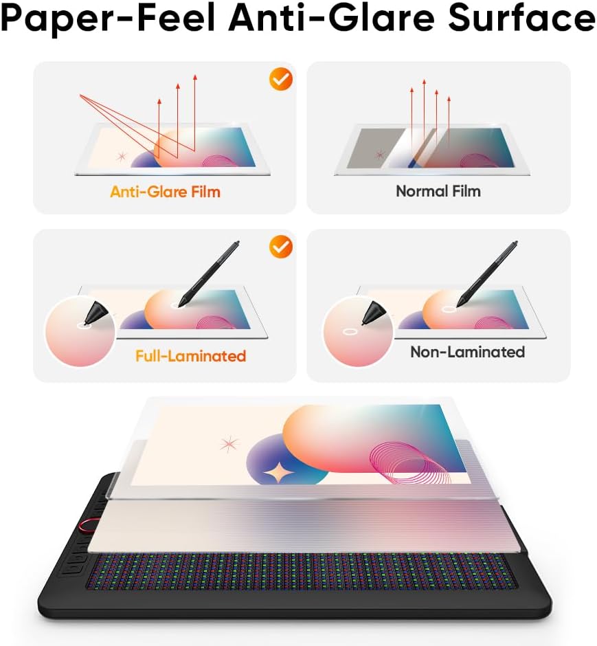 XP-PEN Artist 13.3 Pro V2 Drawing Tablet with Screen, 16K Pressure Sensitivity Digital Drawing Tablet for PC Mac Chromebook Android, Fully Laminated Graphic Tablet with Pen, Foldable Stand Included