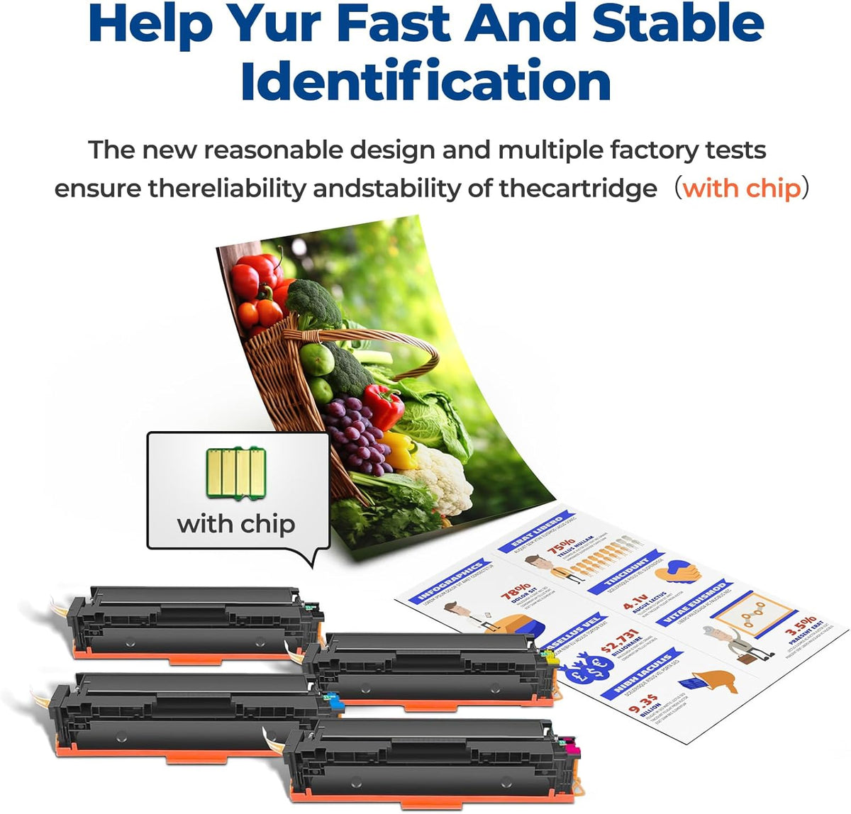 201X Toner Cartridges Replacement Pro MFP M252dw M277dw for HP 201X Toner (with Chip) CF400X CF401X CF402X CF403X Works for M277c6 M277n M277 M252n Printer 4Pack(1BK+1C+1M+1Y)