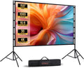 STWUI Projector Screen with Stand - 150 Inch Portable Projector Screens Outdoor Indoor Projector Screen 16:9 4K HD Outdoor Movie Screen with Carry Bag,Enjoy Home Theater Projection Screen