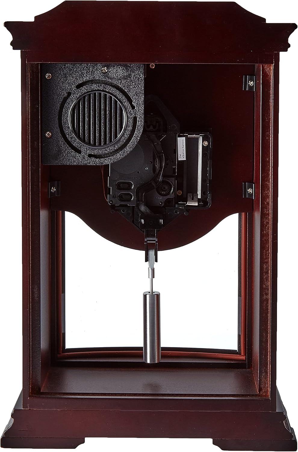 Seiko Dark Brown Mantel Clock with Chime and Pendulum