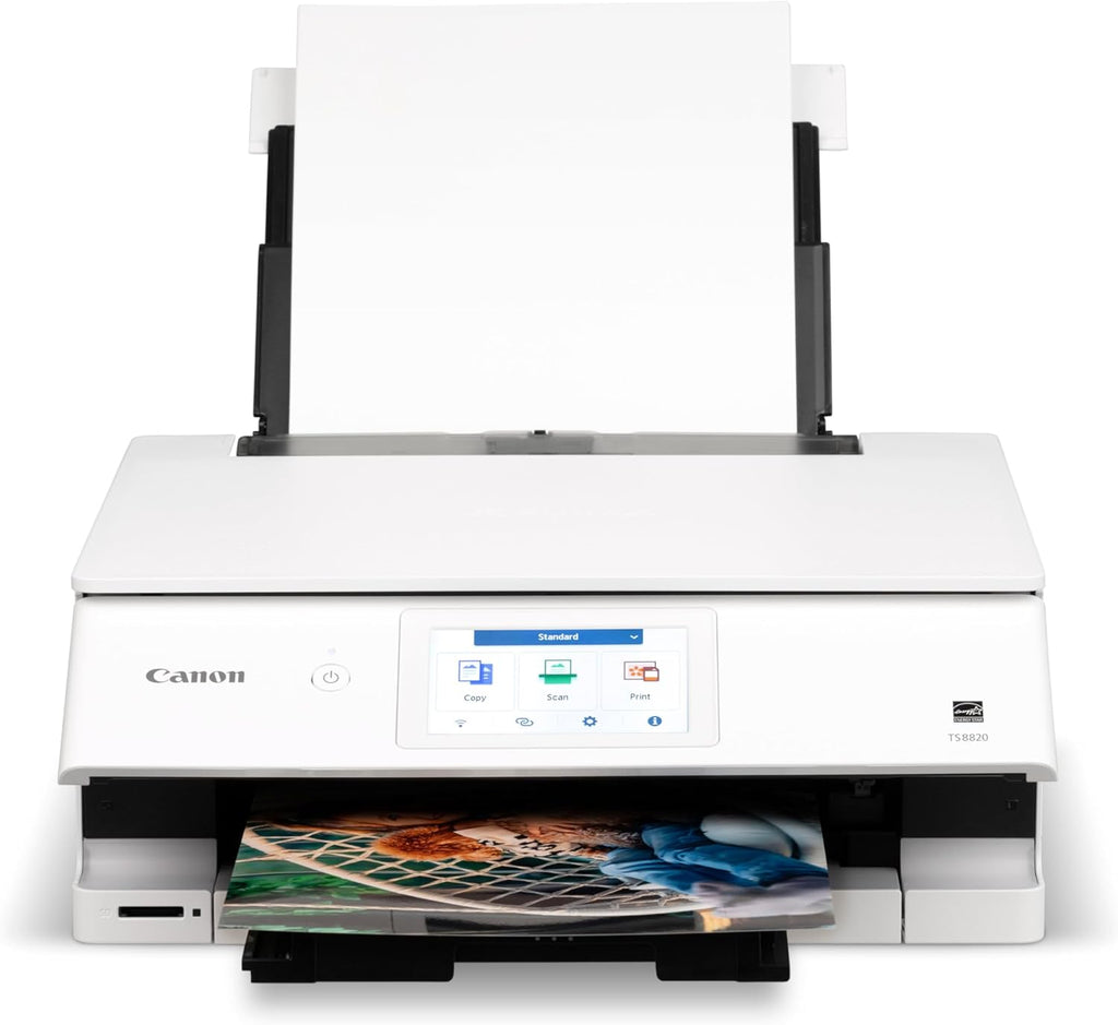 Canon PIXMA TS8820 Wireless Printer, Best for Home Photo Printing, Copy and Scan, White