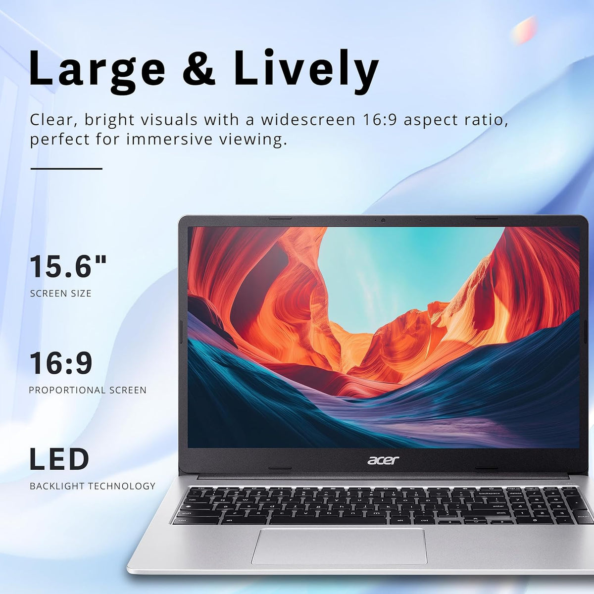 Acer Chromebook 315 15.6" FHD Laptop, 4GB LPDDR4 RAM, 224GB Storage(64GB eMMC & 160GB Docking Station Set), Intel Celeron N4500, Intel UHD Graphics, Numeric Keypad, HD Webcam, Silver, Chrome OS