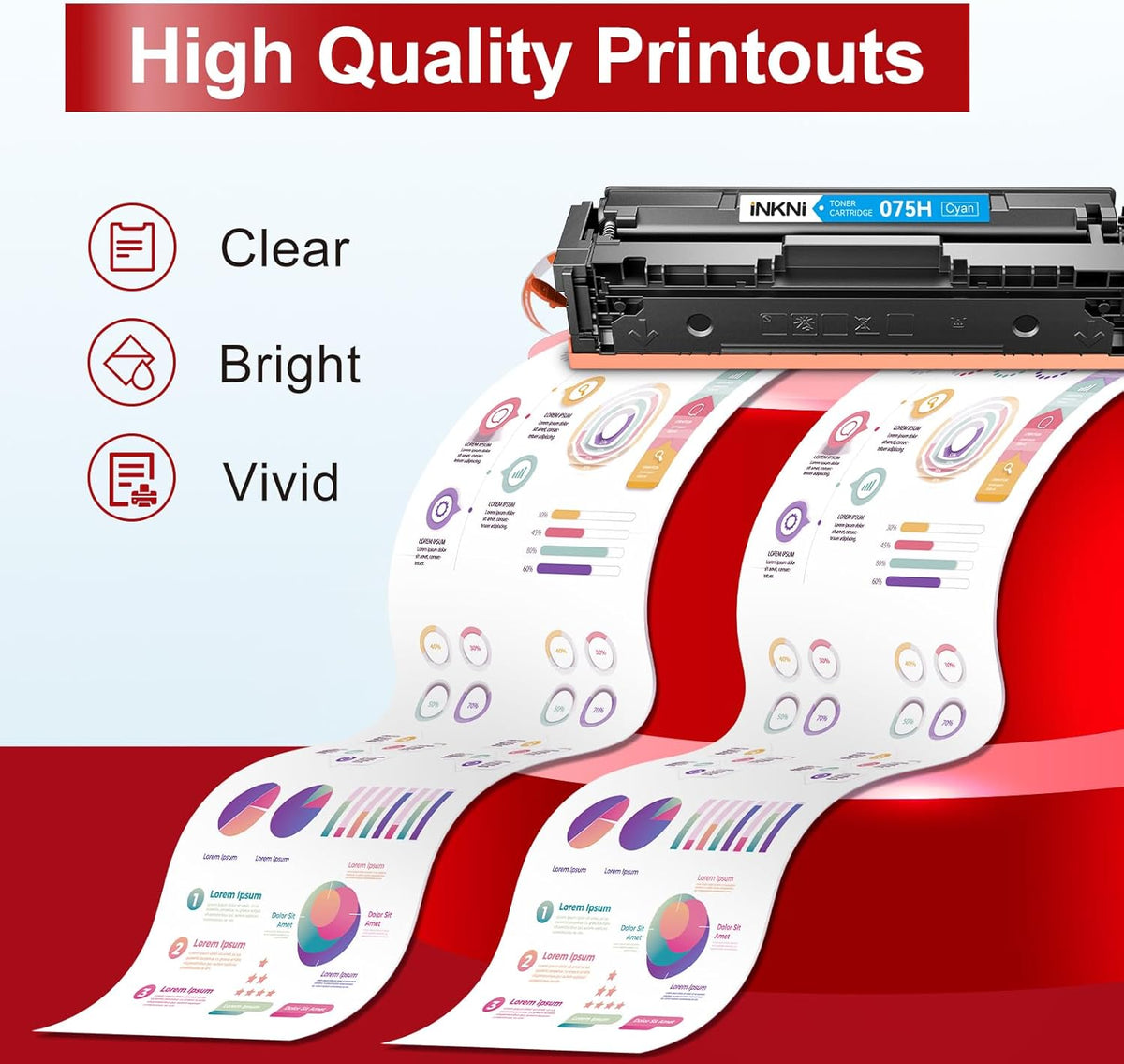 075H Toner Cartridge Compatible Replacement for Canon 075H 075 Toner Cartridge Set Works for Canon Color imageCLASS LBP646Cdw MF665Cdw MF663Cdw MF662Cdw LBP647Cdw LBP640c MF660c Printer Ink (4 Pack)