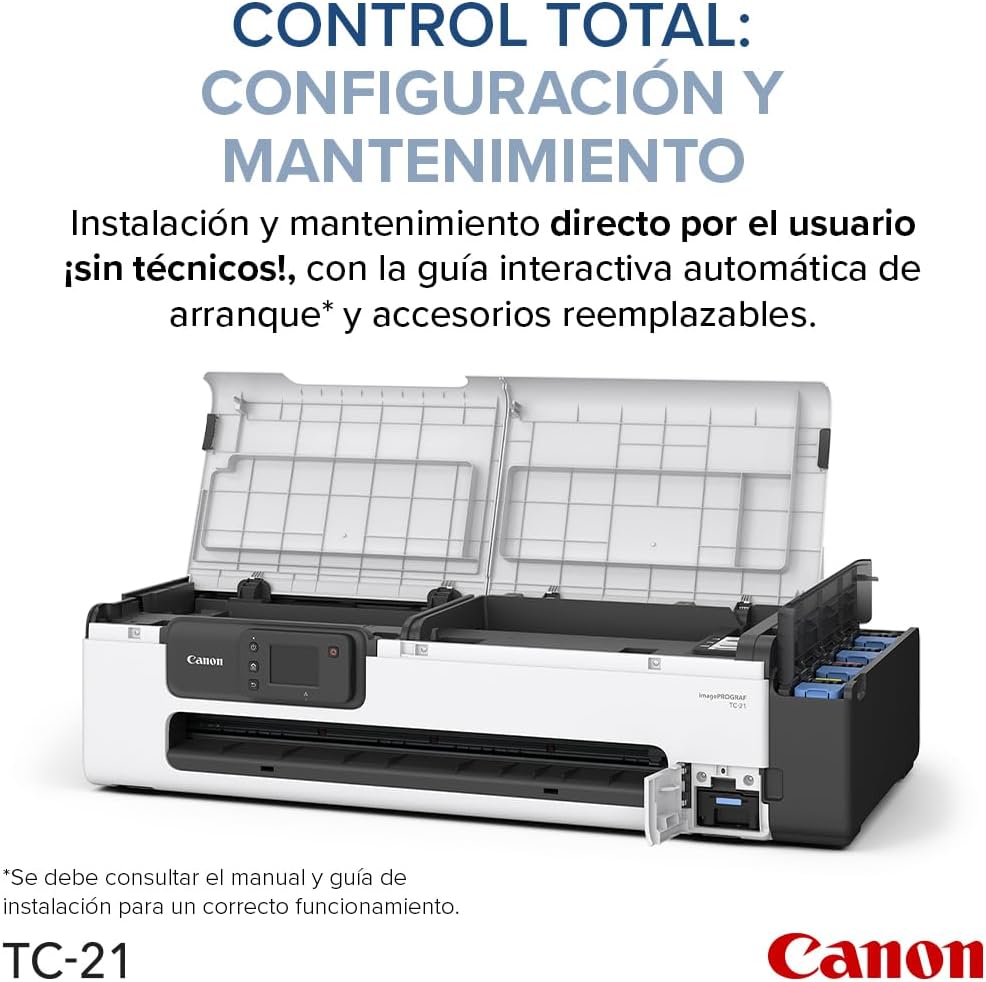 Canon imagePROGRAF TC-21 24" - Large Format Printer, Poster & Plotter Printer, Automatic Roll & Cut Sheet Paper Feeder, Includes 280 ml of Ink, White