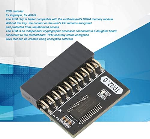 TPM2.0 Encryption Security Module, GA 20-1 Pin 2 * 10P TPM Remote Card Encryption Security Board, Compatible with 2.0 System, for for