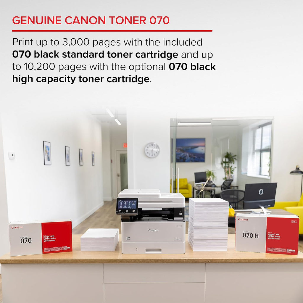 Canon imageCLASS MF465dw - Monochrome Duplex Wireless Laser Printer, All-in-One with Scanner, Copier, Fax, Home or Office, Auto Document Feeder, Mobile Ready, 3 Year Limited Warranty, 42 PPM, White