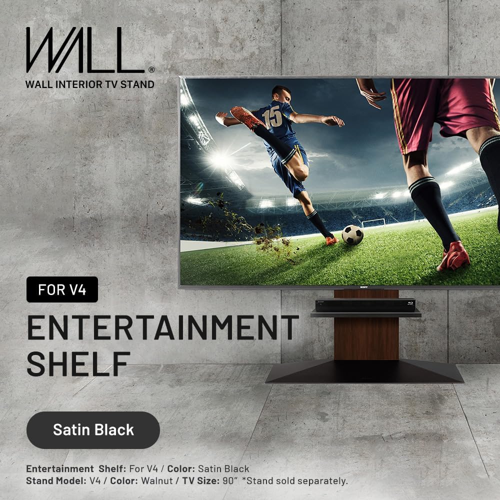 WALL Entertainment Shelf for TV Stand Model V4 - Perfect for DVD/Blu-ray Player, Video Game Console, Digital Video Recorder DVR, Cable Box - Satin Black