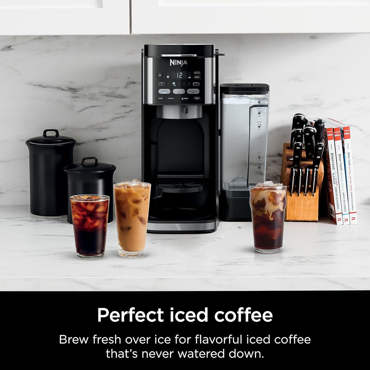 Ninja Drip Coffee Maker | DualBrew™ Pro Hot & Iced Coffee Machine, Single Serve to Carafe | Brew with Pods & Grounds, Compatible with K Cups | 3 Brew Styles, 60oz Removable Reservoir | Black, CFP101