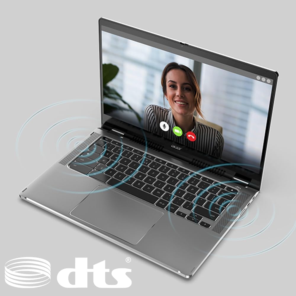 acer Chromebook Spin 514 CP514-3HH-R6VK Laptop | AMD Ryzen 5 5625C | 14" FHD IPS Touch Display | 8GB LPDDR4X | 128GB eMMC | Wi-Fi 6 | FHD Webcam | HDMI Port | Backlit Keyboard | Chrome OS | Sleeve