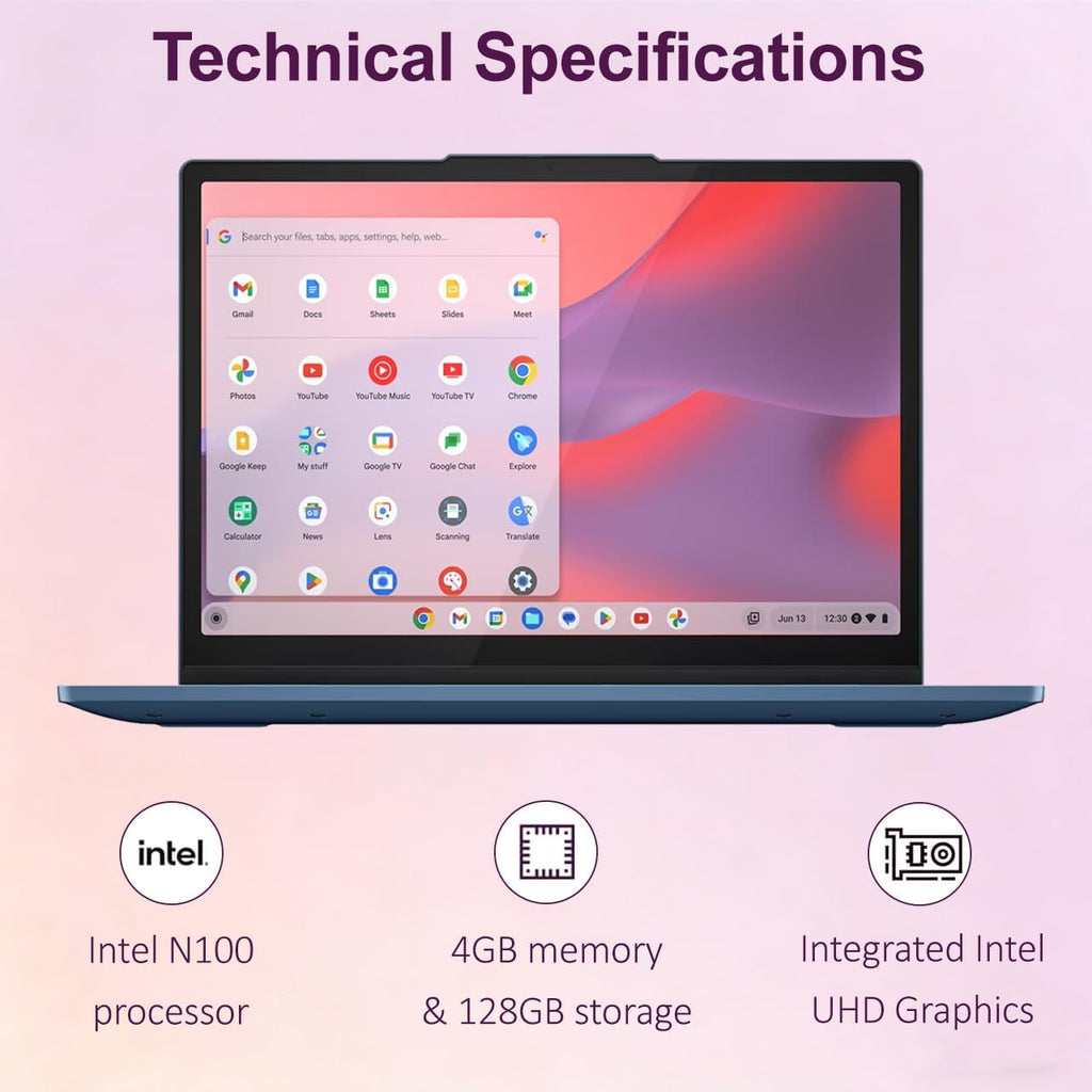 Lenovo IdeaPad Flex 3i Chromebook 2-in-1 Laptop (12.2" FHD+ Touchscreen, Intel N100, 4GB DDR5, 128GB Storage (64GB eMMC + 64GB SD Card)), Home, Student, Education, Long Battery Life, NFC, Chrome OS