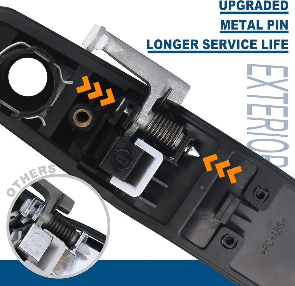 APPERFiT Upgraded Exterior Door Handles Black Compatible with 2007-2013 Chevy Chevrolet Silverado 1500 2500 3500 Suburban Tahoe Avalanche, GMC Sierra Yukon, Cadillac Escalade
