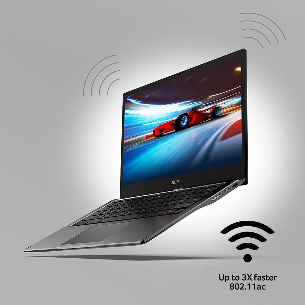 acer Chromebook Spin 513 Convertible Laptop | Qualcomm Snapdragon 7c | 13.3" FHD IPS Touch Corning Gorilla Glass Display | 4GB LPDDR4X | 64GB eMMC | WiFi 5 | Backlit KB | Chrome OS | R841T-S4ZG, Gray