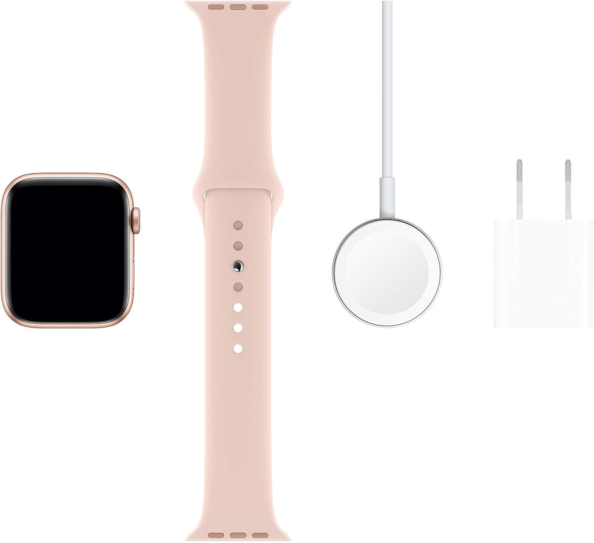 Apple Watch Series 5 (GPS, 40MM) - Gold Aluminum Case with Pink Sand Sport Band (Renewed)