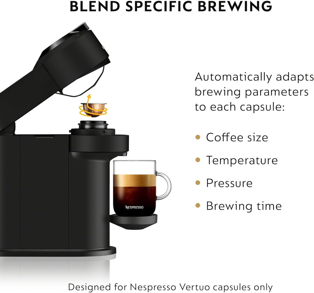 Nespresso Vertuo Next Coffee and Espresso Maker by De'Longhi, Matte Black