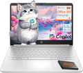 HP Essential Laptop Computer for Home and Student with Office 365, 2026 Edition, 8GB RAM, 128GB Storage- Intel Processor - LED Display, 500GB External HDD, Portable Design, Copilot AI, Win 11 Home S
