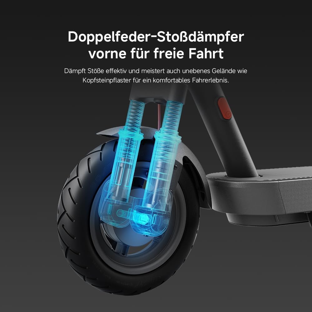 Xiaomi Electric Scooter 5 E-Scooter mit ABE, bis zu 60 km Reichweite, 350 W Motor, 10 Zoll Luftreifen, Vorderradfederung, LED-Display, Blinker, Anthrazit**