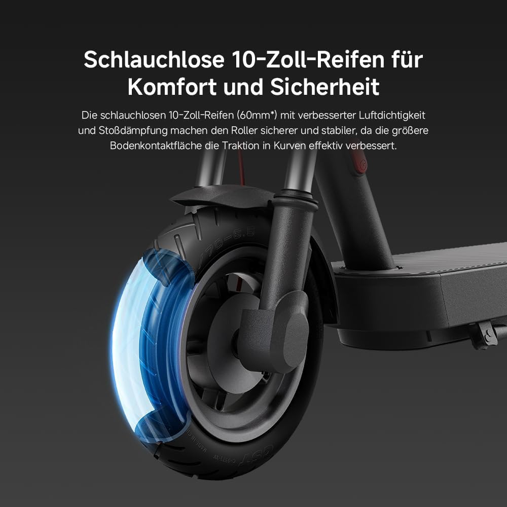 Xiaomi Electric Scooter 5 E-Scooter mit ABE, bis zu 60 km Reichweite, 350 W Motor, 10 Zoll Luftreifen, Vorderradfederung, LED-Display, Blinker, Anthrazit**