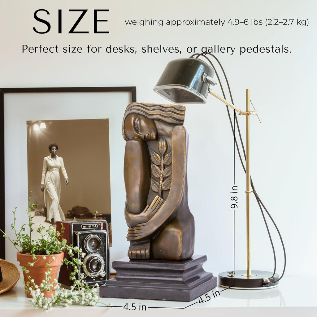 9.8'' Dalí Signed Bronze Sculpture – Surrealist Woman Figurine on Marble Base, Limited Edition Collectible Art for Gift, Home Office Decor, Museum & Gallery Display