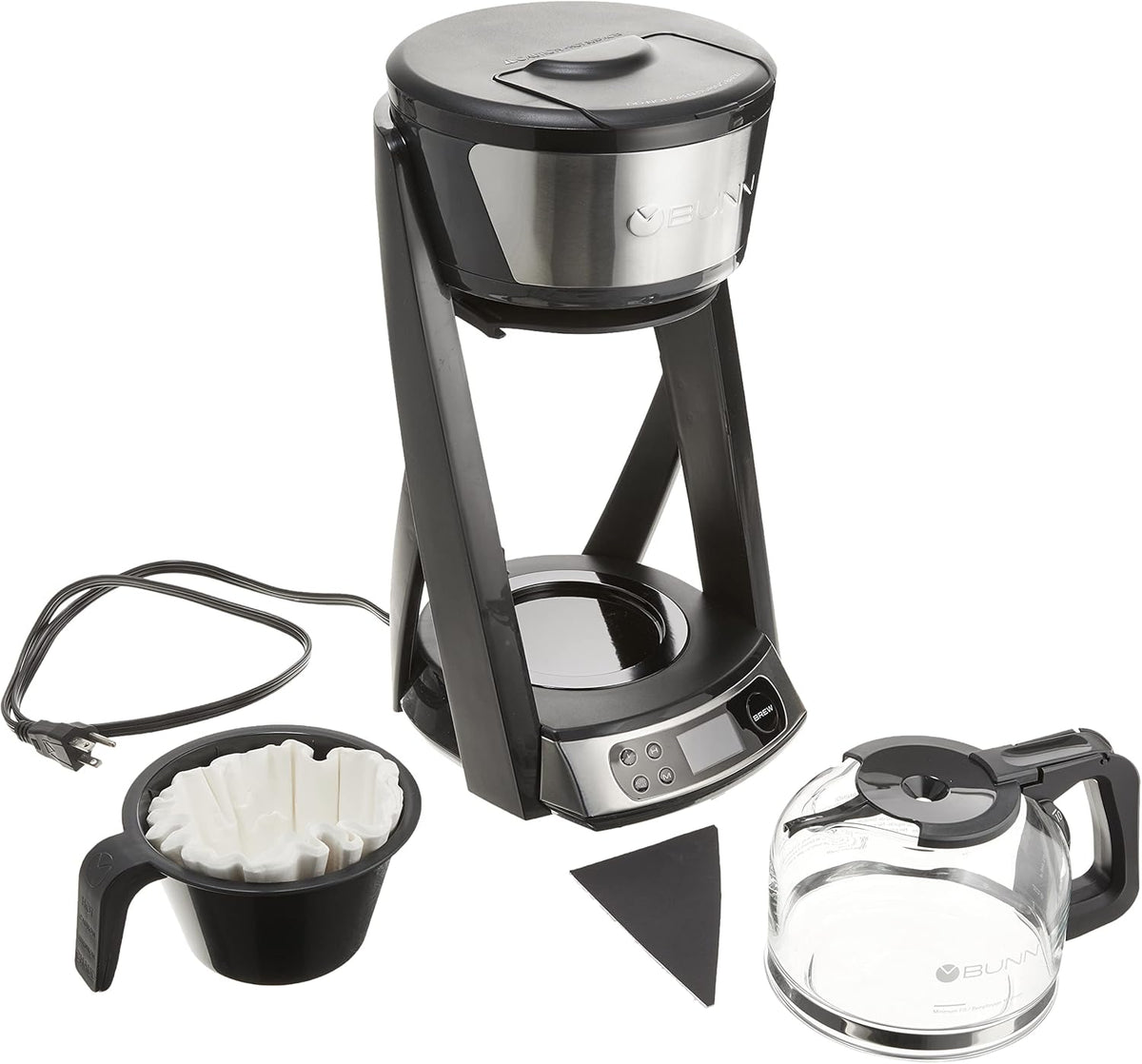 BUNN HB Heat N Brew Programmable Coffee Maker, 10 cup, Stainless Steel, 46500.0003