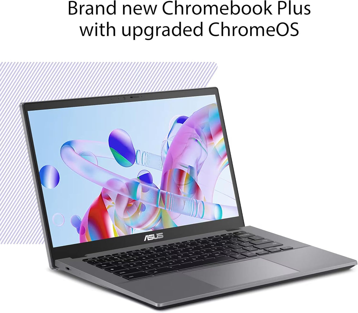 ASUS Chromebook Plus CX34 Laptop (14" FHD Touchscreen, Intel Core i5-1335U, 8GB RAM, 256GB Storage (128GB+128GB SD)) Enterprise Business, Student, 1080p Webcam, IST HUB, Google AI, Wi-Fi 6E, Chrome OS