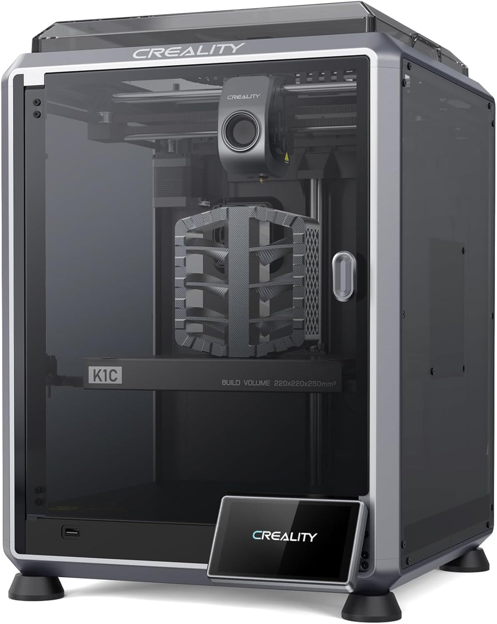 Creality K1C 3D Printer, 600mm/s High-Speed Auto Leveling Clog-Free Robust Direct Extruder K1 SE Upgraded 3D Printer with AI Camera 300°C Printing Silent Mode Support Carbon Fiber Filaments