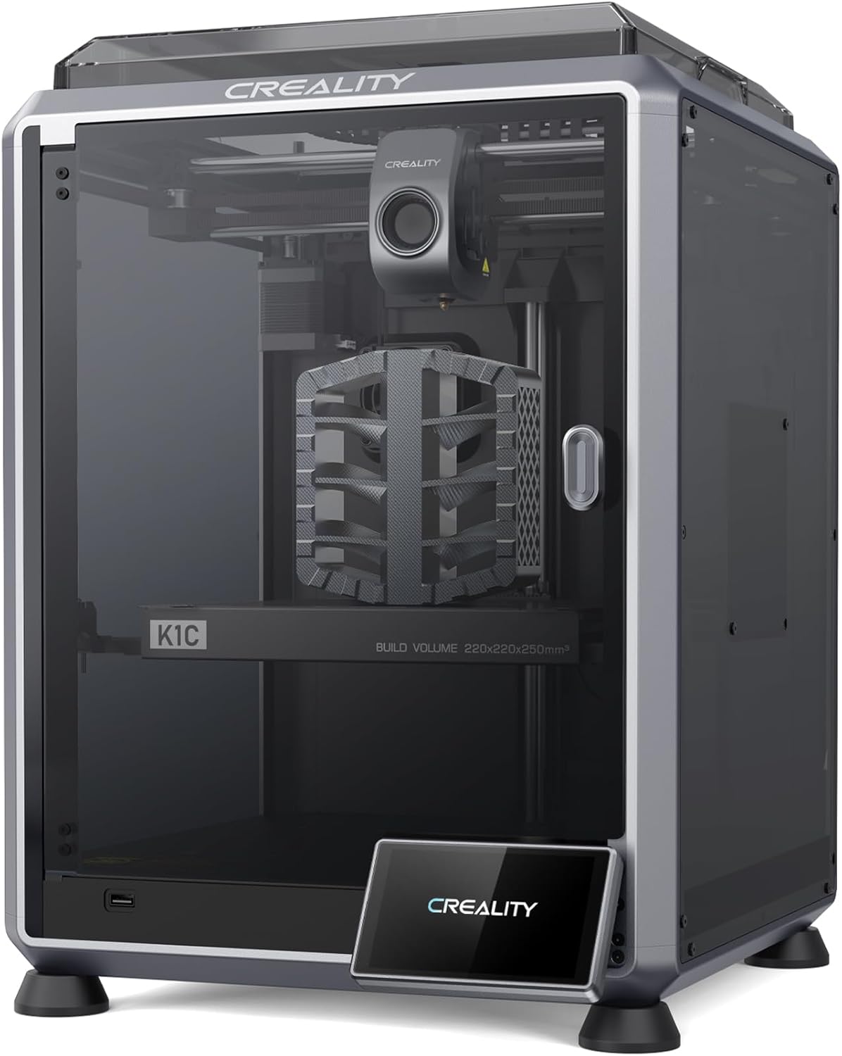 Creality K1C 3D Printer, 600mm/s High-Speed Auto Leveling Clog-Free Robust Direct Extruder K1 SE Upgraded 3D Printer with AI Camera 300°C Printing Silent Mode Support Carbon Fiber Filaments