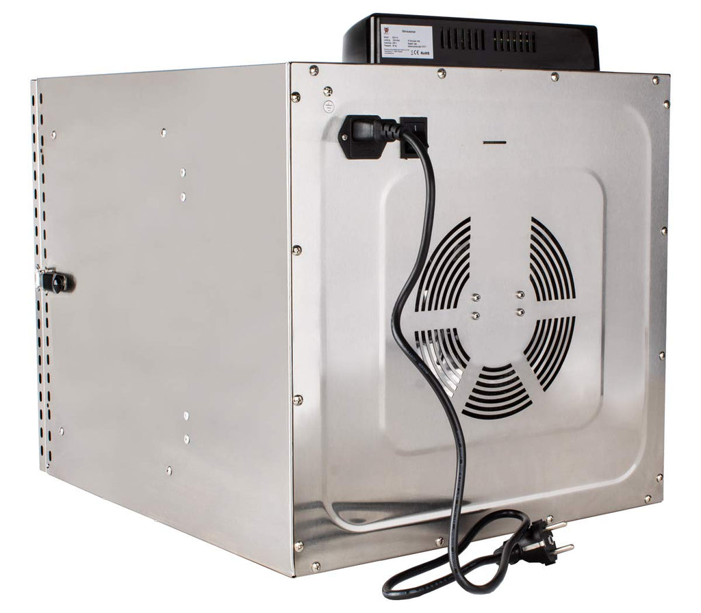 Beeketal 'BDA-15' Dörrautomat aus Edelstahl mit 10 Etagen, Zeitschaltuhr (max. 24h), einstellbarer Temperatur (30-90 °C) und LED Bedienfeld - Profi Gastro Dörrgerät inkl. 10 Einlegegittero