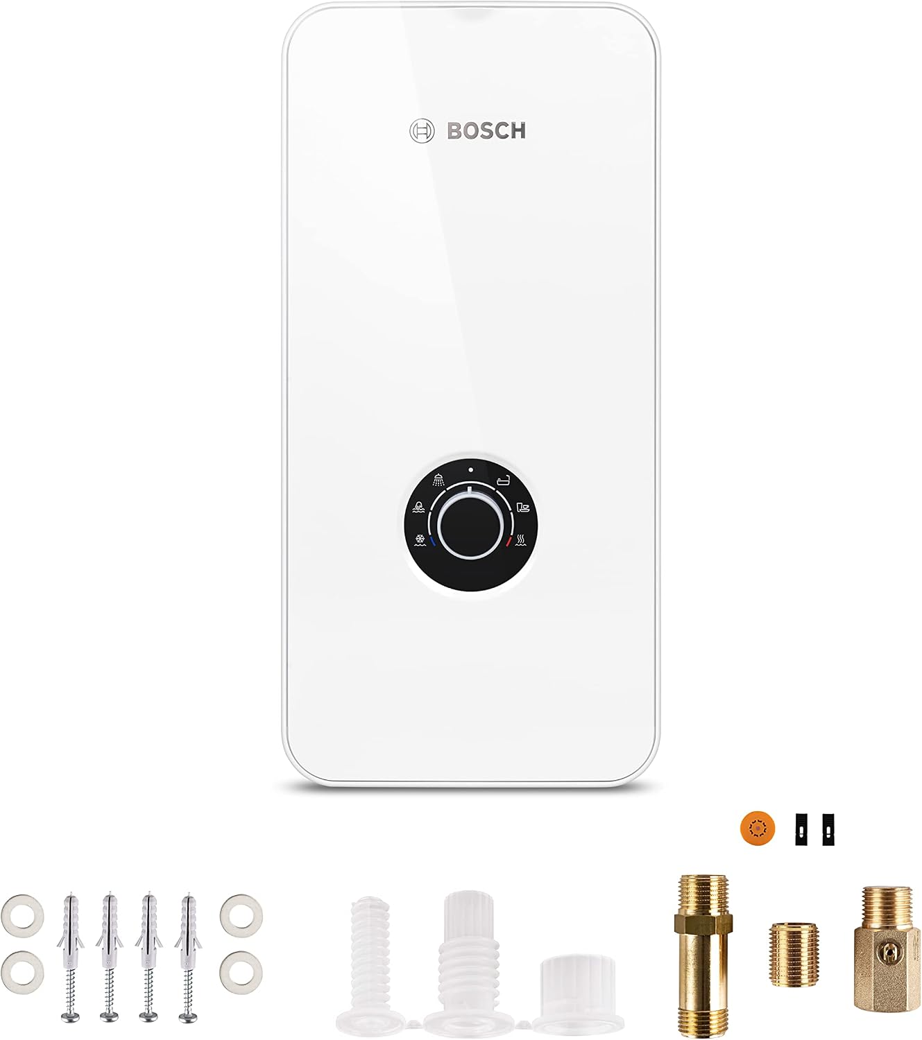 Bosch Tronic 5000 TR4000 6 ET Elektronischer Durchlauferhitzer 27kW – 400V, EEK A, WiFi-nachrüstbar, Weiß