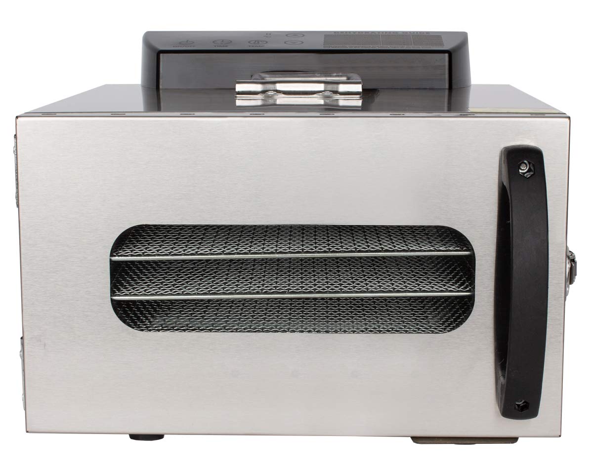 Beeketal 'BDA-15' Dörrautomat aus Edelstahl mit 10 Etagen, Zeitschaltuhr (max. 24h), einstellbarer Temperatur (30-90 °C) und LED Bedienfeld - Profi Gastro Dörrgerät inkl. 10 Einlegegittero