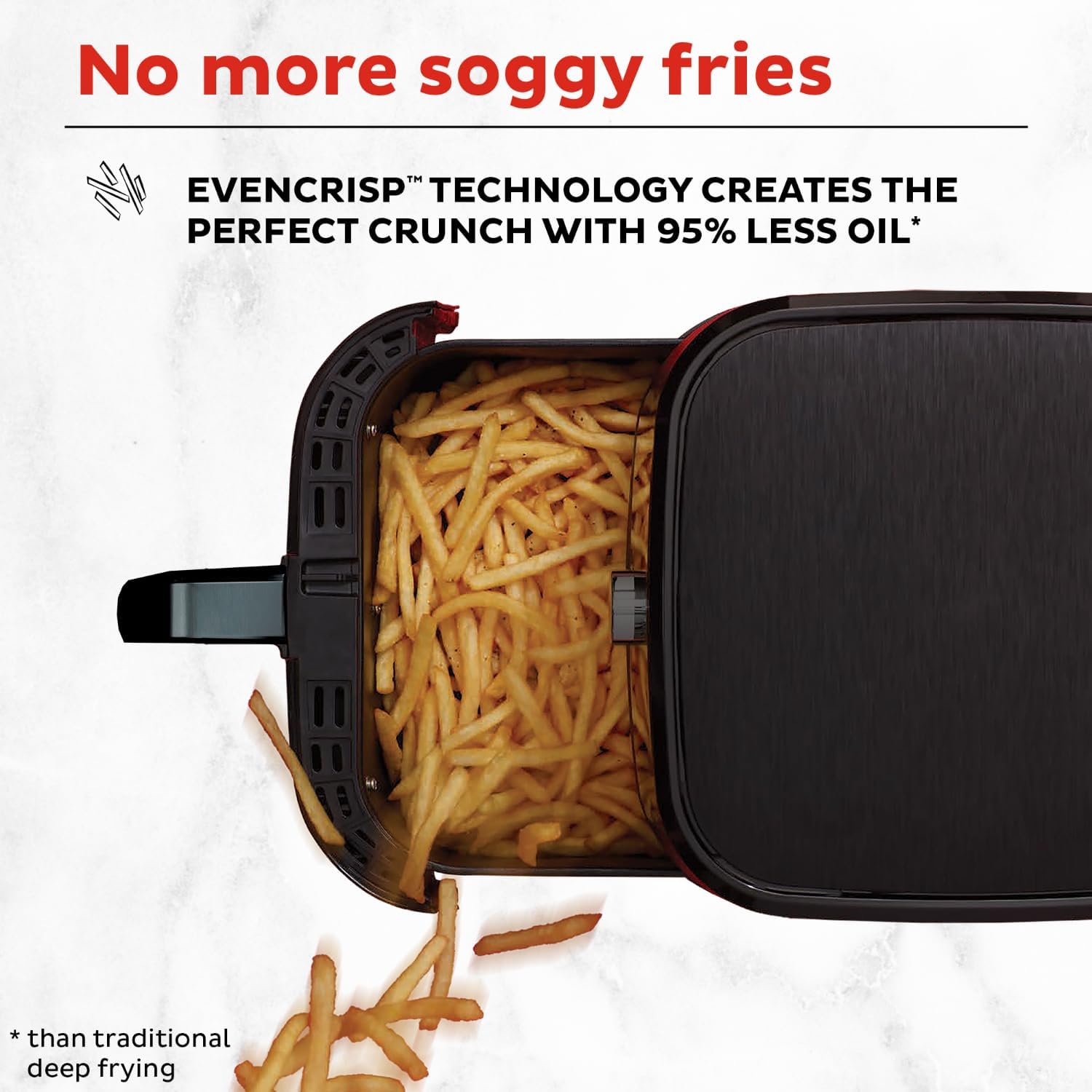 Instant Pot Vortex 5.7QT Air Fryer, Custom Program Options, 4-in-1 Functions, EvenCrisp Technology that Crisps, Roasts, Bakes and Reheats, 100+ In-App Recipes, from the Makers of Instant Pot, Black