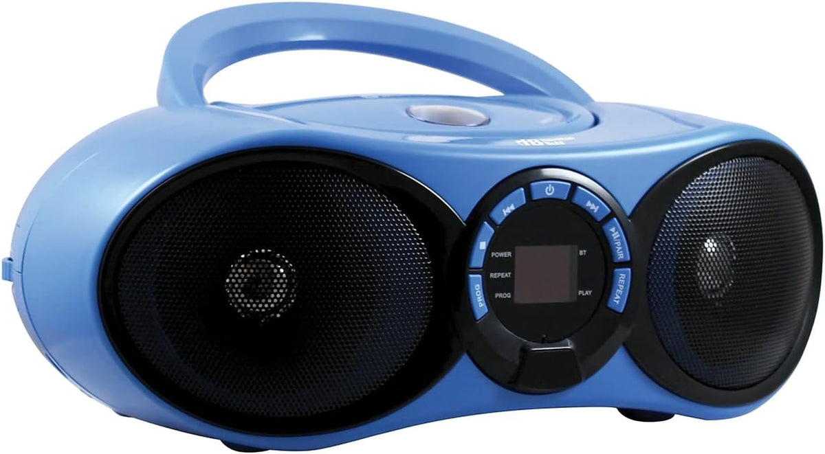 HamiltonBuhl Boombox CD/FM Media Player with Bluetooth(R) Receiver, Blue (HB-100BT2)